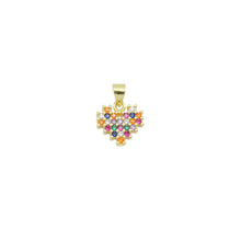 Load image into Gallery viewer, Gold Colorful CZ Heart Shape Charm, Sku#LX455