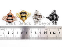 Load image into Gallery viewer, BEE Inspired Pendant, CZ Micro Pave insect Inspired pendant, Cubic Zirconia Focal Pendant,Gold/Rose Gold/Silver/Black,26x33x7mm,SKU#F453