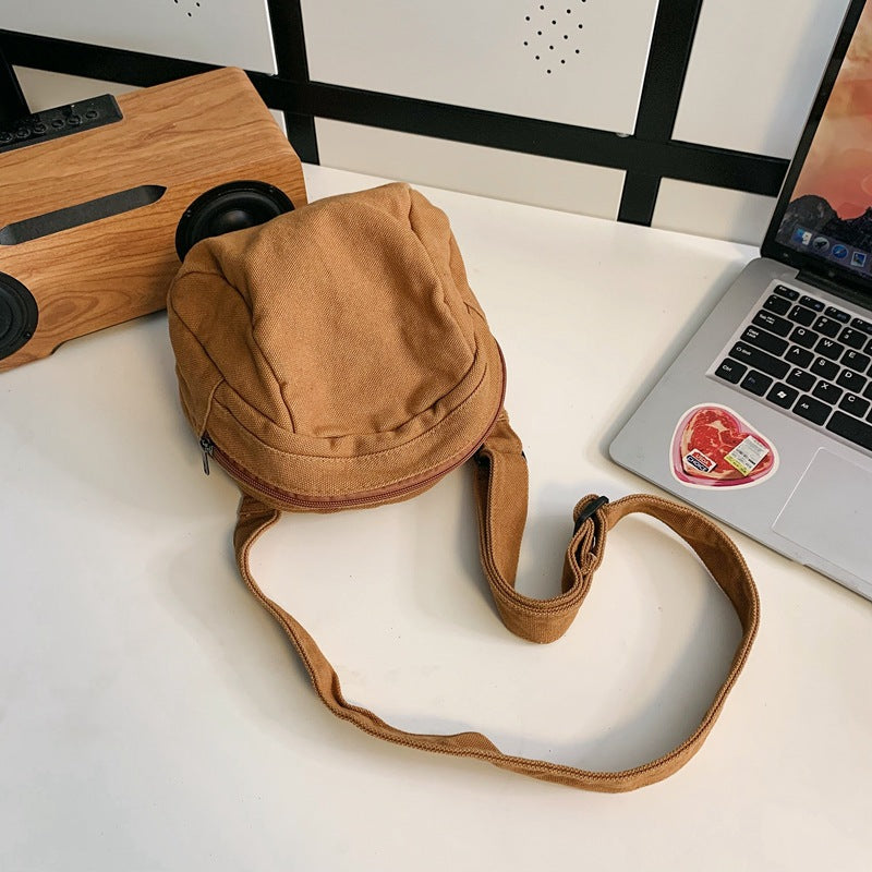 Retro Harajuku Canvas Crossbody Bag – Artistic Streetwear Commuter Bag for Women