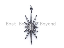 Load image into Gallery viewer, CZ Micro Pave Long North Star Pendant, Cubic Zirconia Pendant, 21x57mm, sku#F94