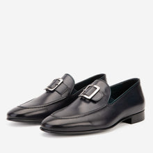 Load image into Gallery viewer, The Astoria Navy Buffalo Leather Men’s Loafer