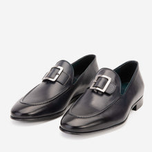 Load image into Gallery viewer, The Astoria Navy Buffalo Leather Men’s Loafer
