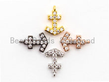 Load image into Gallery viewer, CZ Micro Pave Small Arrows Pendant/Charm, Cubic Zirconia Pendant Charm in Gold Rose Gold Black Silver Color, 7x10mm, sku#B76