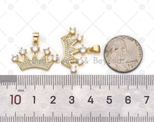 Load image into Gallery viewer, CZ Micro Pave Crown Shape Pendant, 18K Gold Filled Big CZ Cr