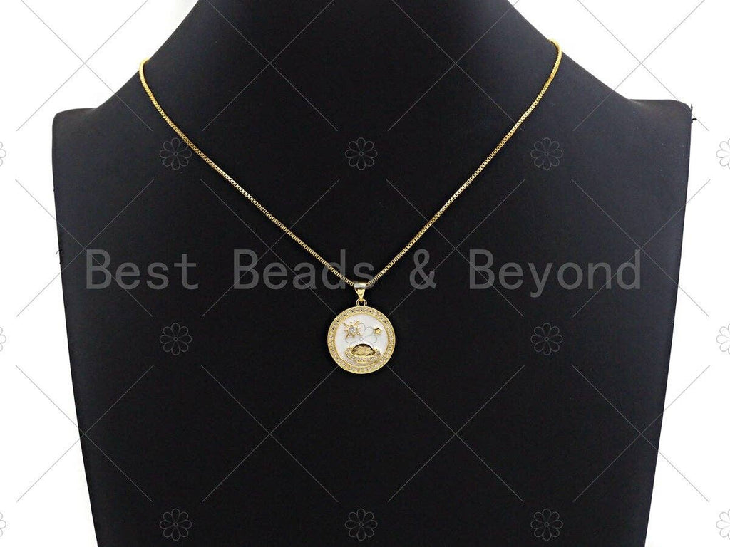Enamel Earth Star On White Enamel charm, White Enamel Pendant, Enamel Round charm, Round Coin jewelery, 23mm,sku#LK57