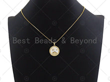 Load image into Gallery viewer, Enamel Earth Star On White Enamel charm, White Enamel Pendant, Enamel Round charm, Round Coin jewelery, 23mm,sku#LK57
