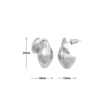 Load image into Gallery viewer, Gold Silver 3D Shell Stud Earrings, Sku#L736