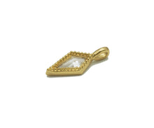 Load image into Gallery viewer, Gold Rhombus CZ Arrows Charm, Sku#B211