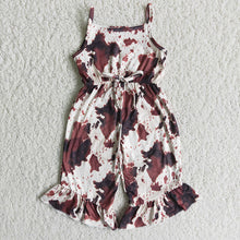 Load image into Gallery viewer, Girl  Cow Print Jumpsuit