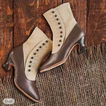 Load image into Gallery viewer, Women's Pointed Toe Horseshoe Heel Boots | Low Heel Ankle Boots