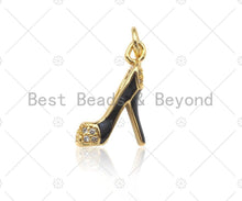 Load image into Gallery viewer, Enamel Colorful High Heel Shoes Shape Pendant,CZ Micro Pave Enamel Charm,Enamel Jewelry,15x18mm,Sku#LK274