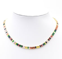 Load image into Gallery viewer, Thick Baguette CZ Tennis Chain Necklace,Sku#LD349