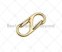 Load image into Gallery viewer, 18K Gold/Silver Double Sides Push Lock, S Hook Push Gate Clasp, Push Clasp, Gold/Silver Spring Clasp, 14x33 mm, sku#K178