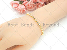 Load image into Gallery viewer, Shinny Gold 4mm Smooth ball Finished Necklace Bracelet with Lock, Ball beads Necklace, Ball beads Bracelet Necklace, sku#LD73