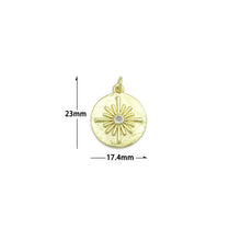 Load image into Gallery viewer, Gold Flower On Round Coin Charm Pendant,Sku#LX864