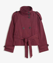 Load image into Gallery viewer, Womens Buttoned Waist-Cinching Lace-Up Trench Coat