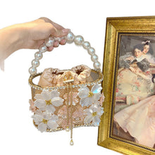 Load image into Gallery viewer, Retro Sunflower Birdcage Handmade Bucket Bag - Diamond Embellished PVC Shoulder Bag