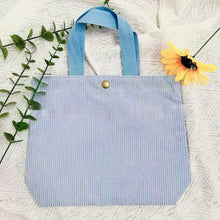 Load image into Gallery viewer, Women's Canvas Tote Bag - Minimalist Double-Sided Print Shoulder Bag with Embroidered Logo