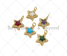 Load image into Gallery viewer, CZ  Five Point Star Charm,13x15mm, Sku#JL30