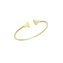 Load image into Gallery viewer, Plain Gold Double T Adjustable Bracelet, Sku#LD550