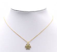 Load image into Gallery viewer, Gold CZ Smiley Face Flower Charm, Sku#L711