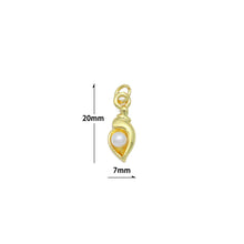 Load image into Gallery viewer, White Pearl On Conch Shell Charm Pendant, Sku#LD701