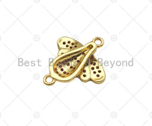 Load image into Gallery viewer, Colorful CZ Micro Pave 3D Bee Shape Connector, 18K Gold Charm, Necklace Bracelet Connector,17x19mm,Sku#LK318