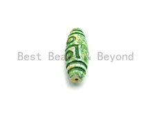 Load image into Gallery viewer, Colorful Engraved Long Oval Tibetan Spacer Beads, Multicolor
