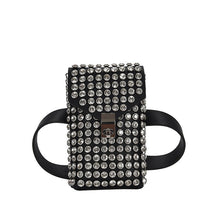 Load image into Gallery viewer, Diamond Encrusted Mini Phone Crossbody Bag - Vintage PU Leather Shoulder Bag for Women