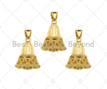 Load image into Gallery viewer, 18k Gold Color Jingle Bell Shape Pendant, Christmas Charm Pendant, Dainty Gold Bell Pendant,17x13mm, Sku#LK208