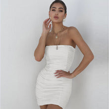 Load image into Gallery viewer, Spring Summer Women Clothing Sexy Tube Top Nightclub Ruffle Hip Dress
