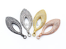 Load image into Gallery viewer, CZ Micro Pave Teardrop Go-Go Pendant, Cubic Zirconia Oval Leaf Pendant for Necklace Bracelet Earrings Making, 13x31mm,sku#B32
