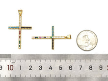 Load image into Gallery viewer, Colorful CZ Cross Pendant, Sku#LK598