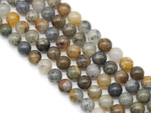 Load image into Gallery viewer, Genuine Gray Brown Silver Moonstone Round Smooth Beads, Sku#U1352
