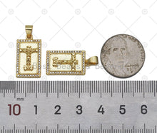Load image into Gallery viewer, CZ Jesus Cross Charm, Sku#LK570