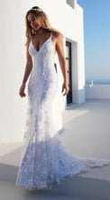 Load image into Gallery viewer, Women Sexy V neck White Cami Maxi Dress