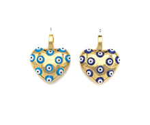 Load image into Gallery viewer, Gold Enamel Evil Eye On Heart Charm, Sku#L497