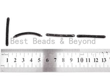 Load image into Gallery viewer, Black CZ Pave On Black Micro Pave Curved Bar Connector for Bracelet,Black Round Tube Connector/Link Connector, 4x37mm,sku#G311