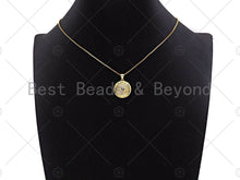 Load image into Gallery viewer, 18k Dainty Gold Enamel Evil Eye On Round Coin Shape Charms, Dainty Charms, Gold Pendant, Necklace Charms, 18x20mm, Sku#LK169