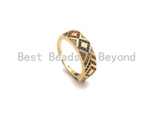 Load image into Gallery viewer, CZ Pavé Band Open Ring, Sku#X163