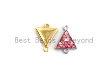 Load image into Gallery viewer, 100% Natural Hot Pink Shell Triangle Connector in Gold/Silver Finish, Fuchsia Pink Connector, Natural Shell Beads, 11x14mm,SKU#Z272