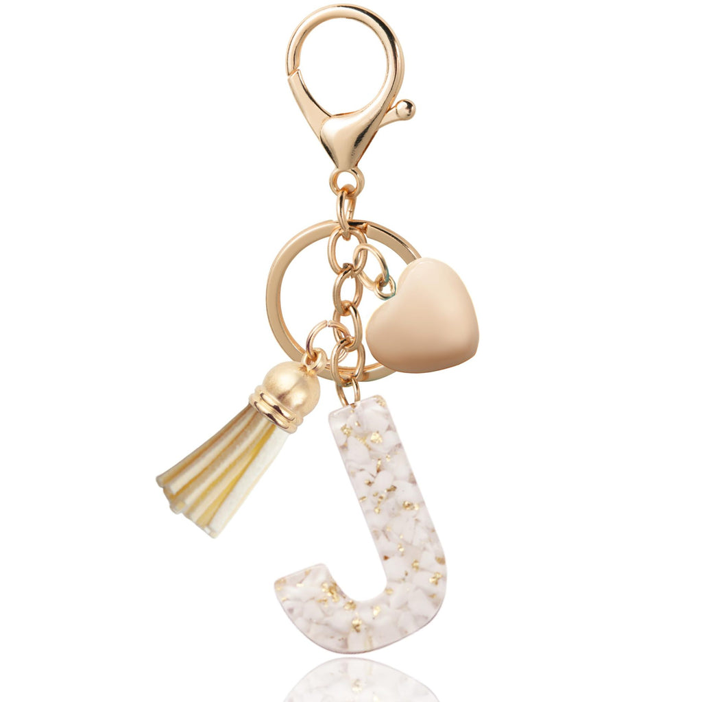 Personalized Heart Shell Letter Pendant Necklace with Tassel - A-Z Initial Charm