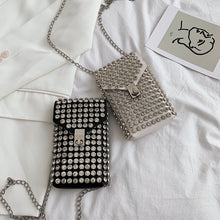 Load image into Gallery viewer, Diamond Encrusted Mini Phone Crossbody Bag - Vintage PU Leather Shoulder Bag for Women