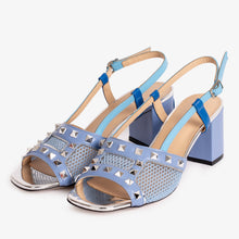 Load image into Gallery viewer, The Linea Blue Leather Women Slingback Sandal