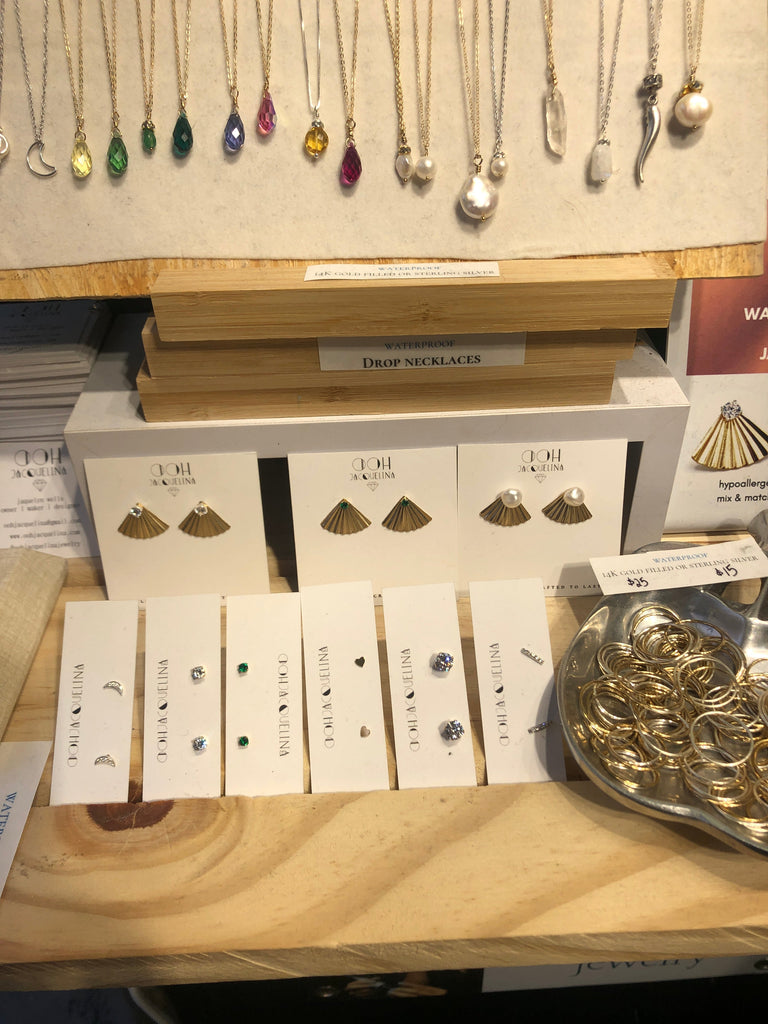 Secret Fan Ear Jacket stud earrings