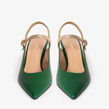 Load image into Gallery viewer, The Pompei Green Leather Women Slingback Sandal
