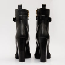 Load image into Gallery viewer, The Estrada Black Leather Lace-Up Platform Heel Mid Calf Women Boot