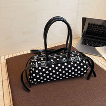Load image into Gallery viewer, Women's Polka-Dot Tote Bag – PU Leather Pillow Bag with Multiple Compartments