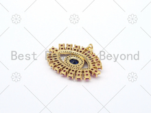 Load image into Gallery viewer, Large Bargutte CZ Micro Pave Evil Eye Shape Pendant/Charm, Gold Filled Evil Eye Pendant, 30x42mm,Sku#LK421