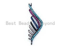 Load image into Gallery viewer, CZ Micro Pave Colorful Wing Connector, CZ Pave Leaf Charms for Earring Bracelet Necklace, 12x35mm, sku#M199